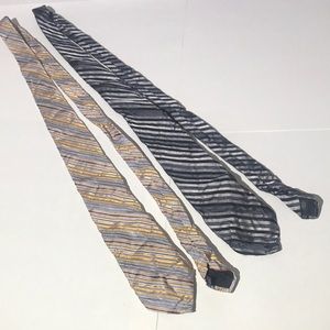 Express Design Studio set of two mens silk ties stripes black